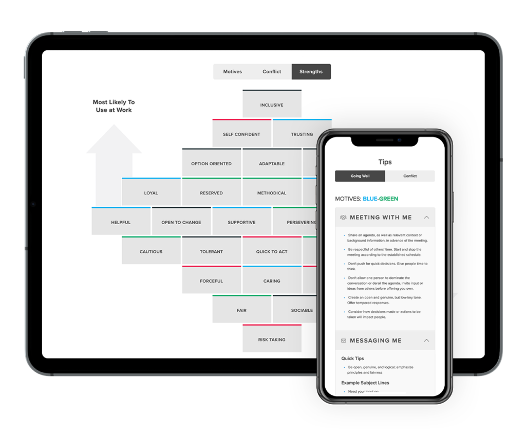 build great teams based on individula strengths and motives straight from the Core Strengths Platform training software